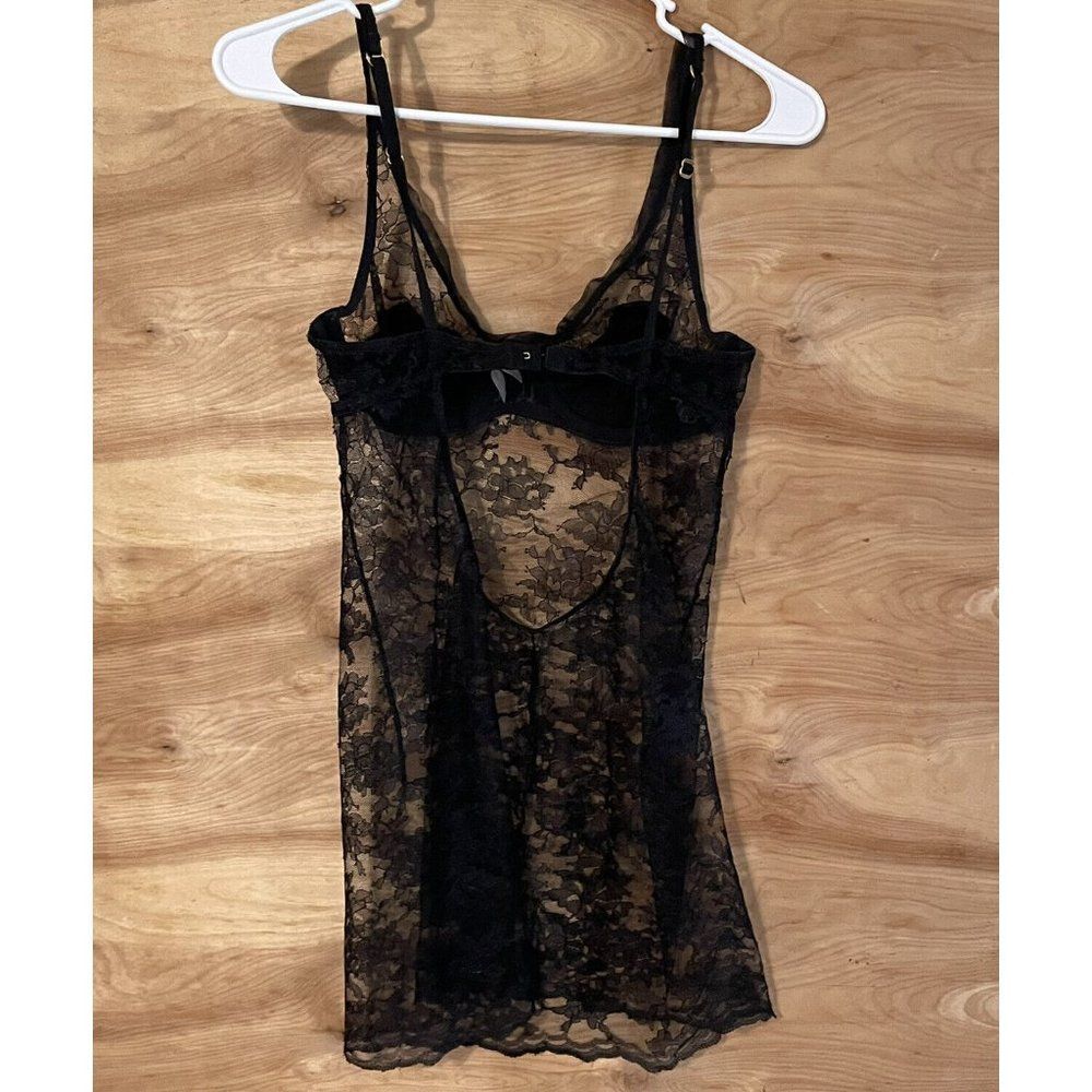Victoria's Secret Silver Label Sexy Sheer Lingerie Black Lace Underwire  34c